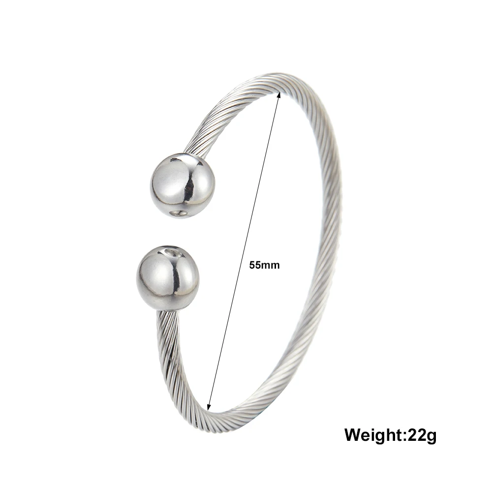 Позолоченный браслет из нержавеющей стали с двойным шариком