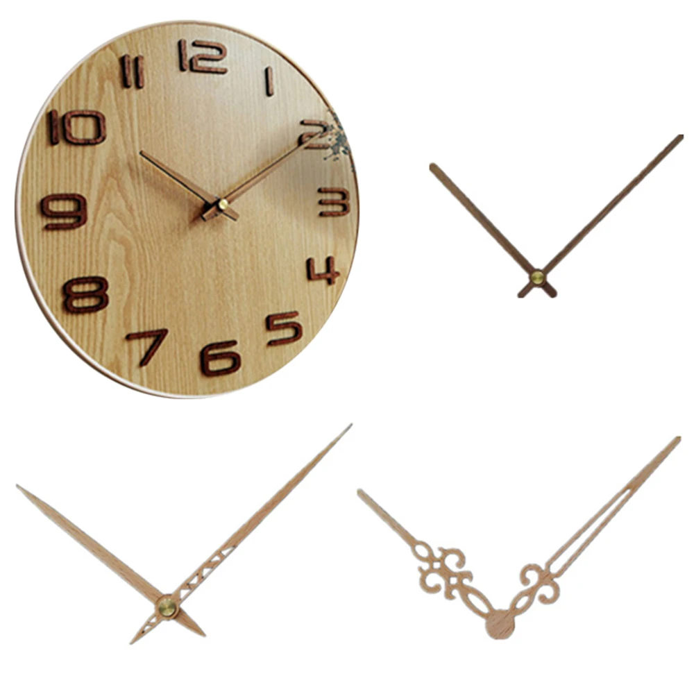 

1 set Beech Wooden Clock hands DIY Wall Clock Watch Parts Repair Accessories Tools Metal Creative Clock pointers Home Decor