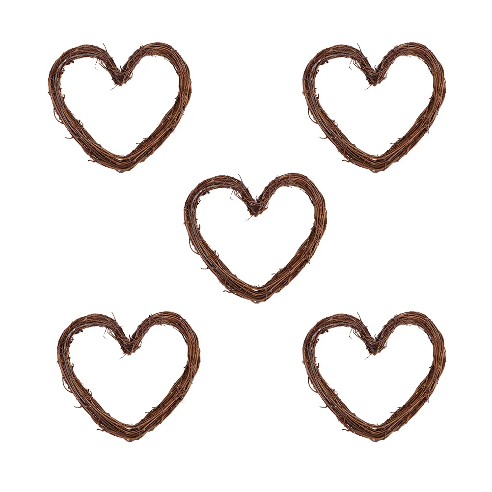 5 шт. украшения в форме сердца гирлянда рождественский кулон венок из ротанга