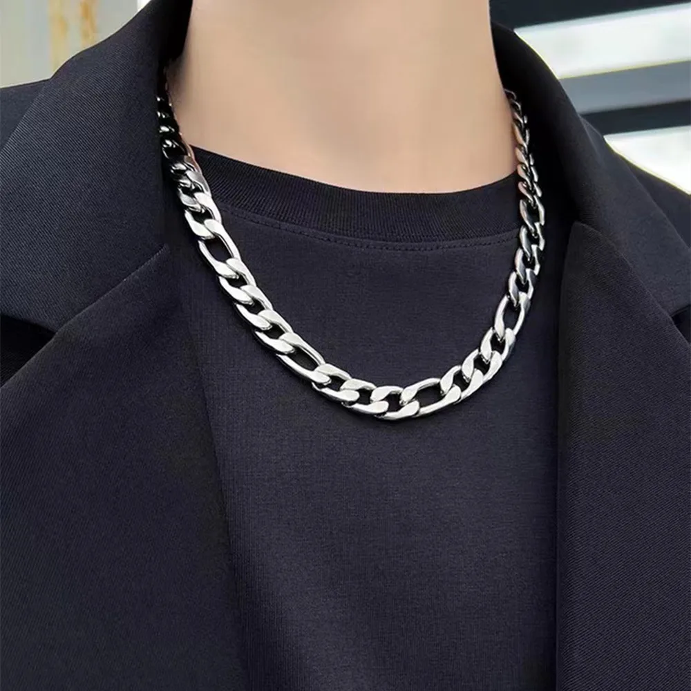 

NK Classic Figaro Chain Necklace For Men Women 316L Stainless Steel Gold Link Chain Fashion Jewelry Accessories