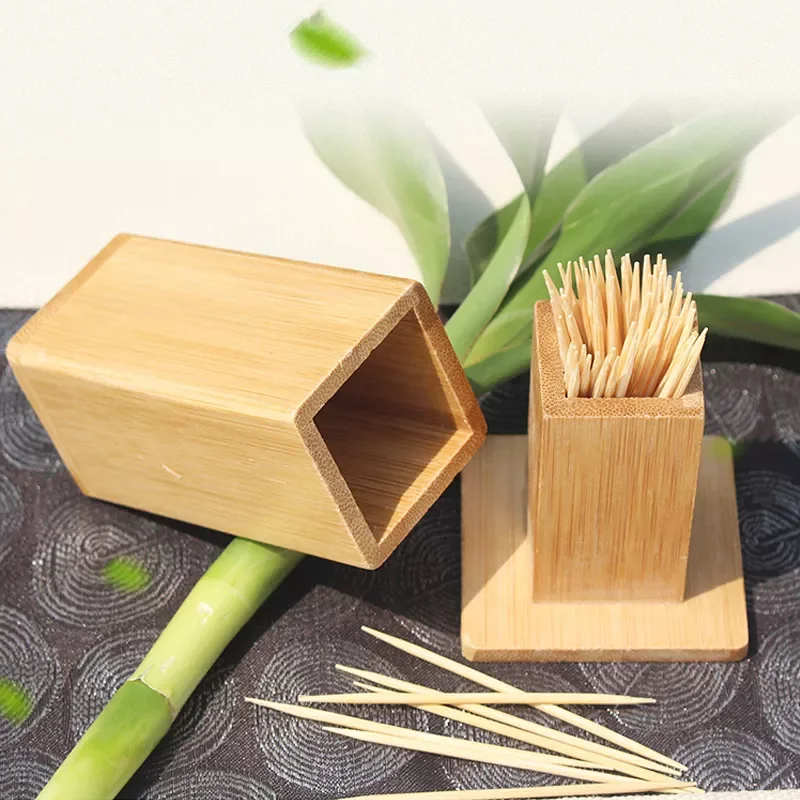 

Bamboo Wooden Toothpick Holder With Lid Toothpick Box Carrier Portable Storage Box For Household Kitchen Organization