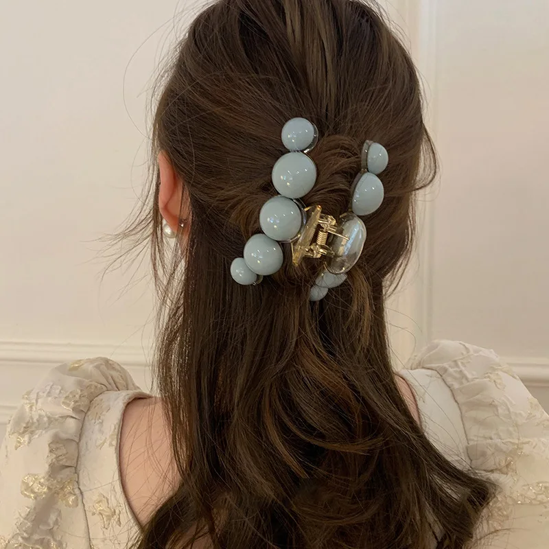 

AWAYTR Acrylic Large Shark Hair Catch Women Girl Horsetail Claw Clip Casual Headband Crab Hair Clip Barrettes Hair Accessories