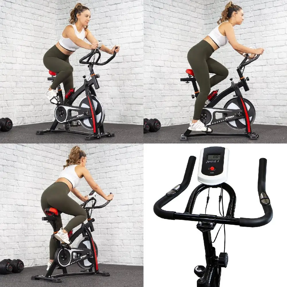 

Ultimate Cardio Workout Home-Gym Exercise Bike with Non-Slip Pedals, Modern Padded Seat, Water Bottle Holder for Comfort - Perfe