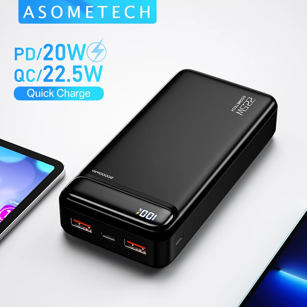 

Power Bank 20000mAh Portable Charger External Battery QC PD 3.0 Fast Charging Powerbank 20000 mAh For iPhone 13 Xiaomi Samsung