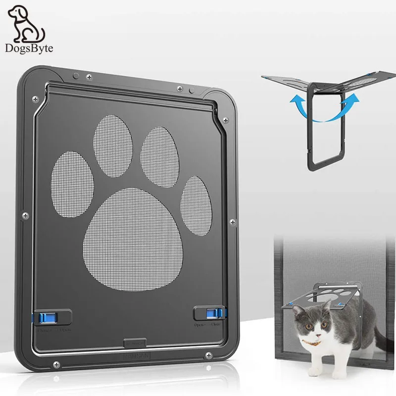 

Pet Doors Safe Lockable Magnetic Screen Dogs Cats Window Gates Enter Freely