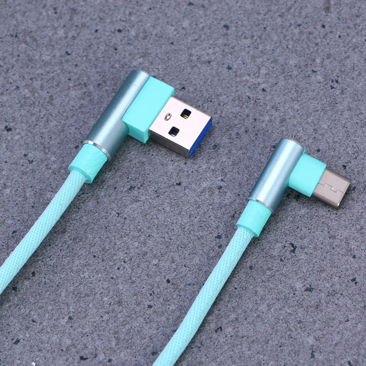 Фото Кабель USB Type-C для быстрой зарядки, 1 м, нейлоновая оплетка, 2.4A, угловой разъем, для Galaxy S9, Note 8 №1