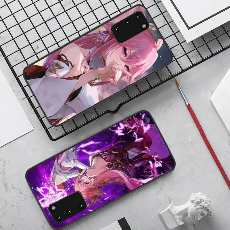 

Yinuoda Yae Miko Genshin Impact Phone Case for Samsung S20 lite S21 S10 S9 plus for Redmi Note8 9pro for Huawei Y6 cover