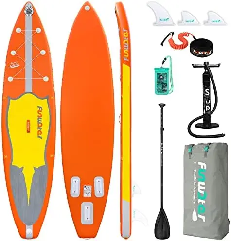 

Inflatable Stand Up Paddle Board Ultra-Light Inflatable Paddleboard with ISUP Accessories,Fins,Kayak Seat,Adjustable Paddle, ,Ba