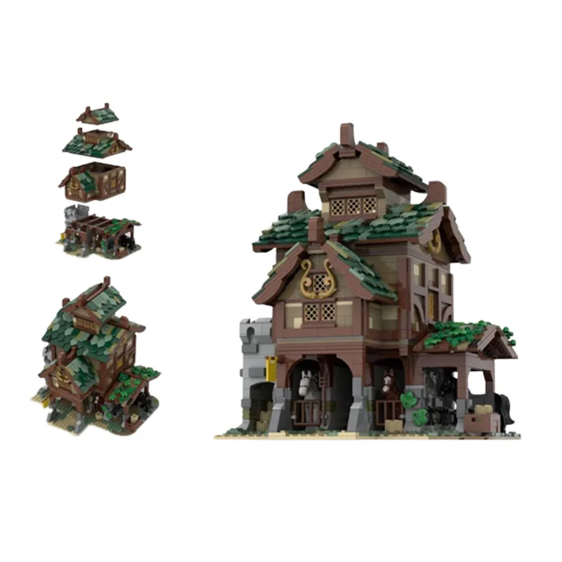 

Модель строительного блока MOC House, средневековая стабильная модель, Детская сборная игрушка «сделай сам», подарок на праздник