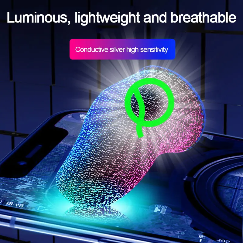 

Mobile Touch Half-finger Gloves Breathable Luminous Finger Cots Anti-sweat Anti-slip Luminous Fingertips Game Accessories
