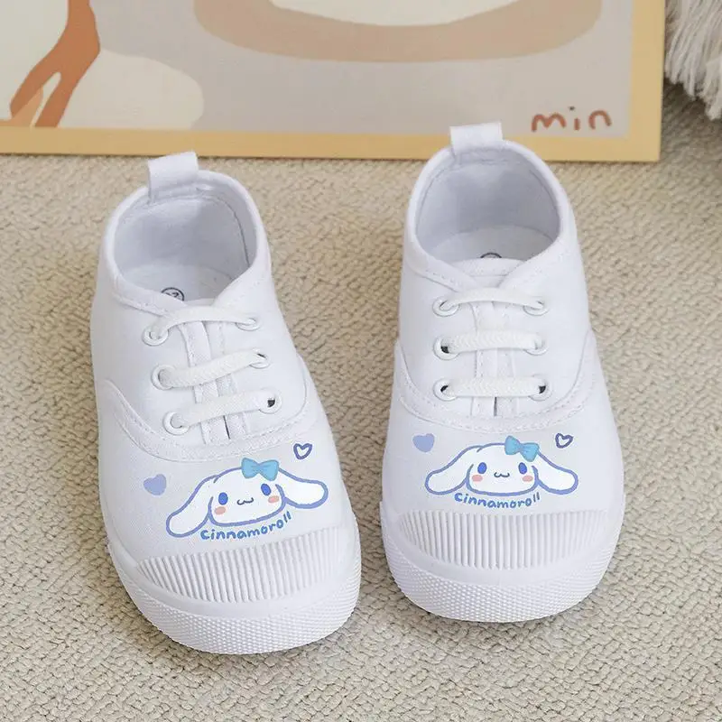 

Kawaii Anime Sanrio Cinnamoroll My Melody Kuromi Girls White Shoes Cartoon Cute Soft-Soled Canvas Shoes White Cloth Shoes