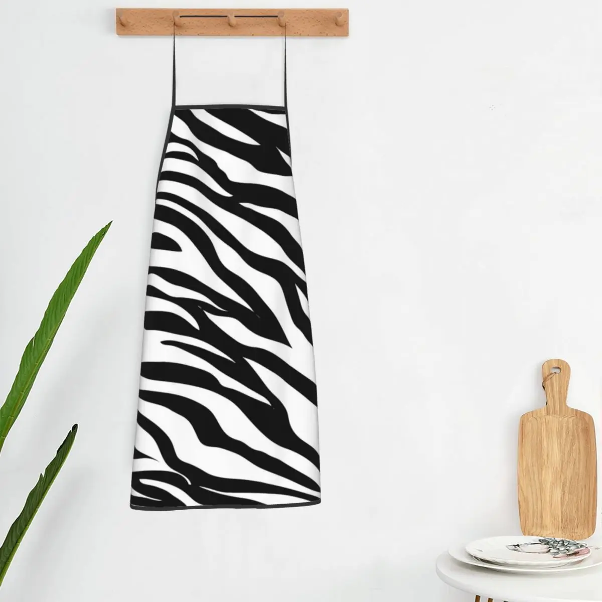 

Zebra Design Apron Black And White Stripes Fashion Household Kitchen Accessories Barbecue Barber Aprons without Pocket