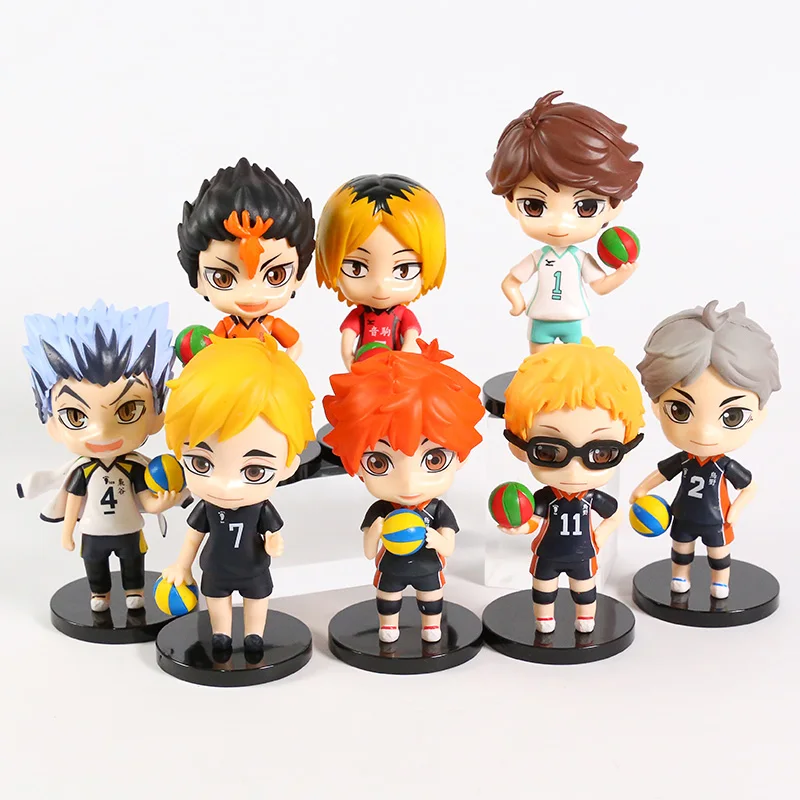 

Haikyuu! Tobio Kageyama Shoyo Hinata Yu Nishinoya Kei Tsukishima Sugawara Koushi Oikawa Tooru фигурки настольные игрушки 8 шт./компл.