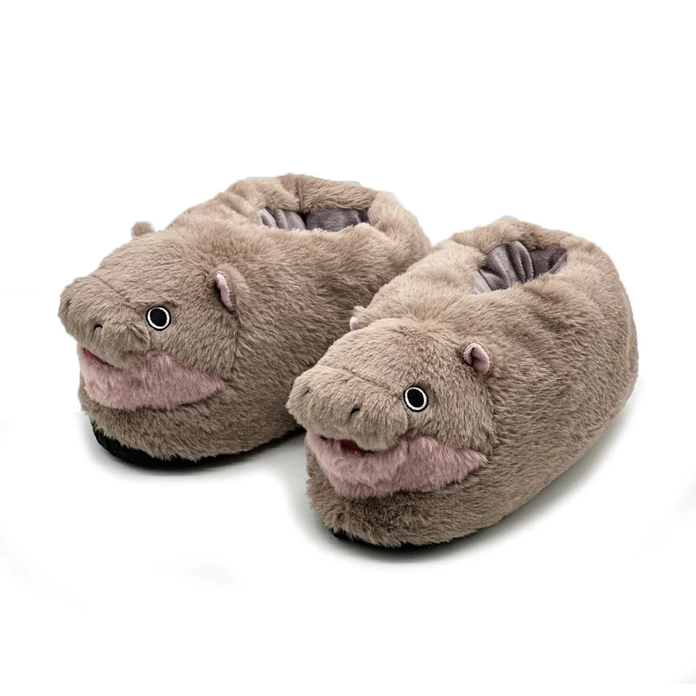Милые плюшевые куклы Moo Deng тайский карлик бегемот домашние тапочки с