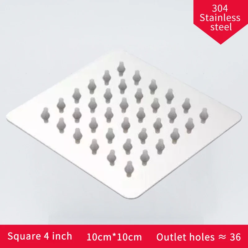 

304 Stainless Steel Chrome Shower Head Rainfall Shower Head Ultra-thin Rain Shower Square Round Bathroom Accessories 6-12 Inch