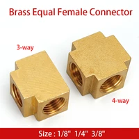 3 way 4 way brass pipe fittings equal female connector 18 14 38 bsp thread for grease system hydraulic system accessories