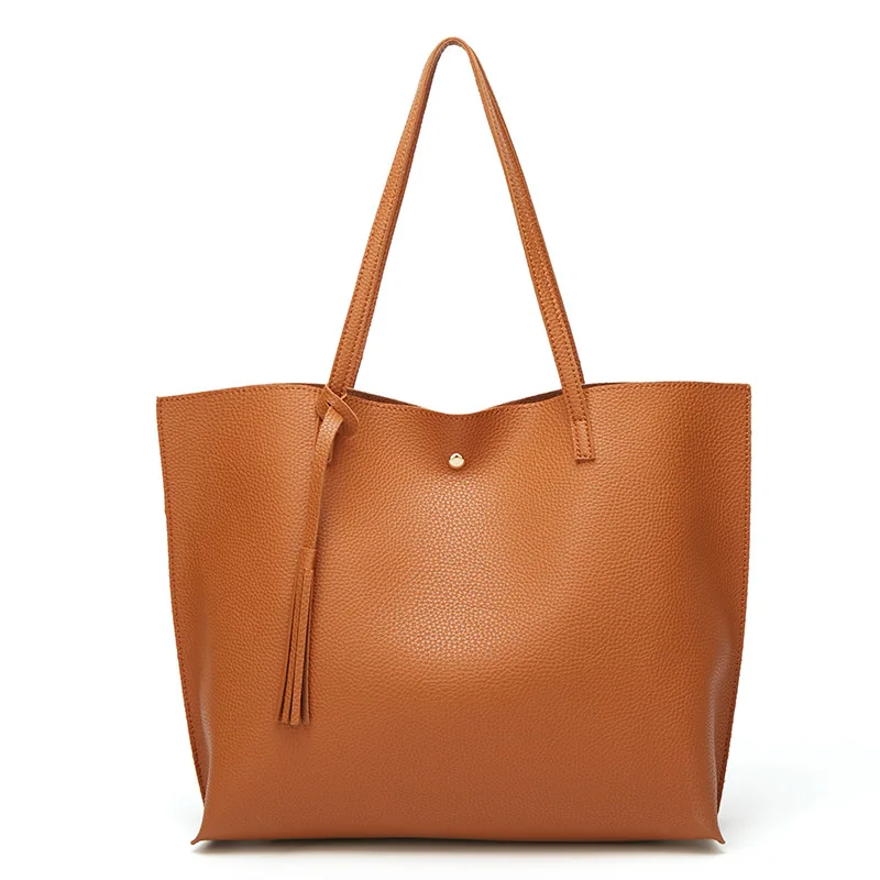 

Women's Bag New Tote Bag Pu Leather Handbag Elegant Tassel Decoration Casual Large Capacity Shoulder bags Purse