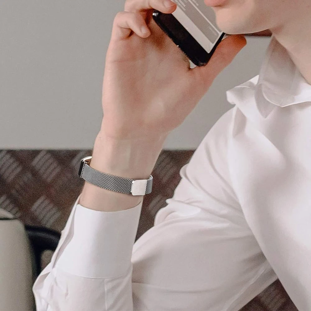 Фото Браслет из нержавеющей стали для mi band 8 9, аксессуары для miband 8, mi band 9, Магнитная Петля, ремешок для браслета Xiaomi mi band 9 №5