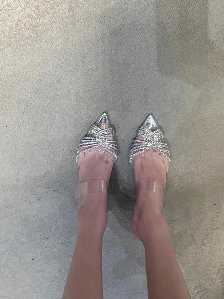 Женские сандалии из искусственного ПВХ с острым носком