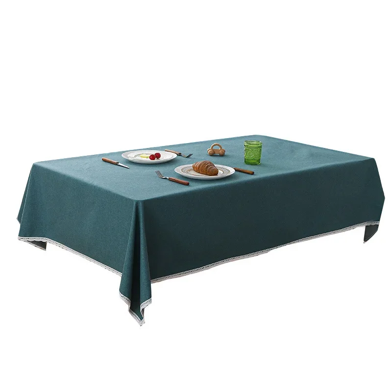 New 2024 Cotton Linen Tablecloth Oil-Proof Waterproof Rectangular Dining Table Mat Tea Pad Book Desk Home Goods