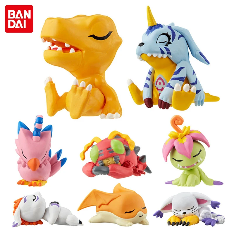 

Оригинальные фигурки Bandai Gashapon Digimon, приключения, «спокойный ночной сон», агумон, габумон, пиомон, тентомон, аниме, игрушки