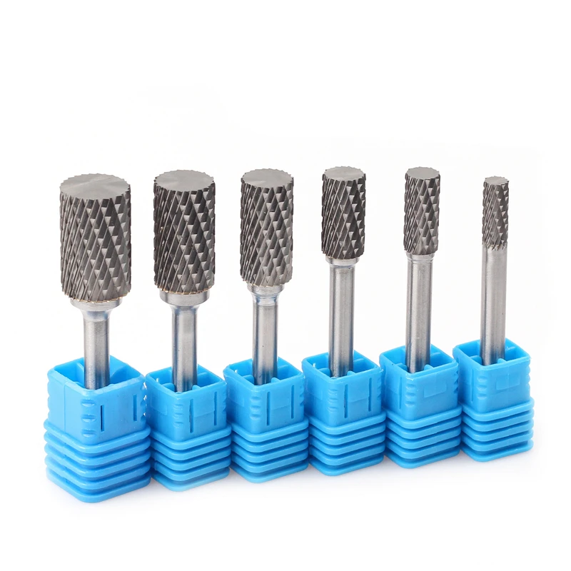 6mm AX Type Head Tungsten Carbide Alloy Rotary File Drill Milling Carving Bit Point Burr Die Grinder Abrasive Tools for Metal