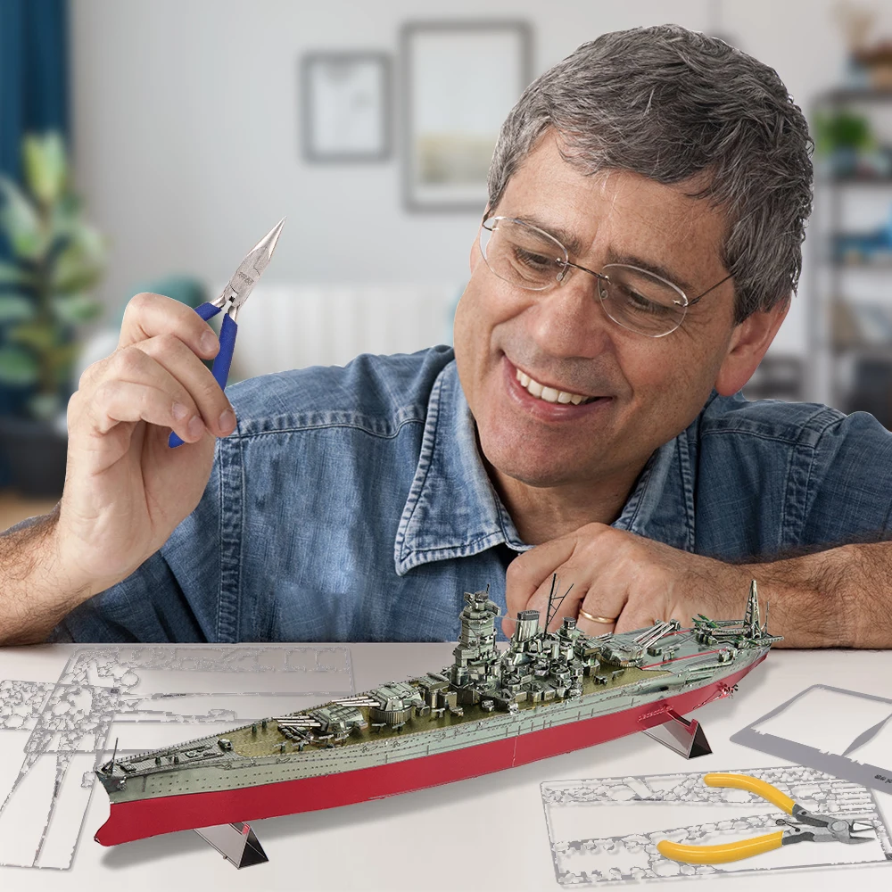 Металлический 3D-пазл Piececool для детей набор сделай сам сборки моделей Musashi Battleship