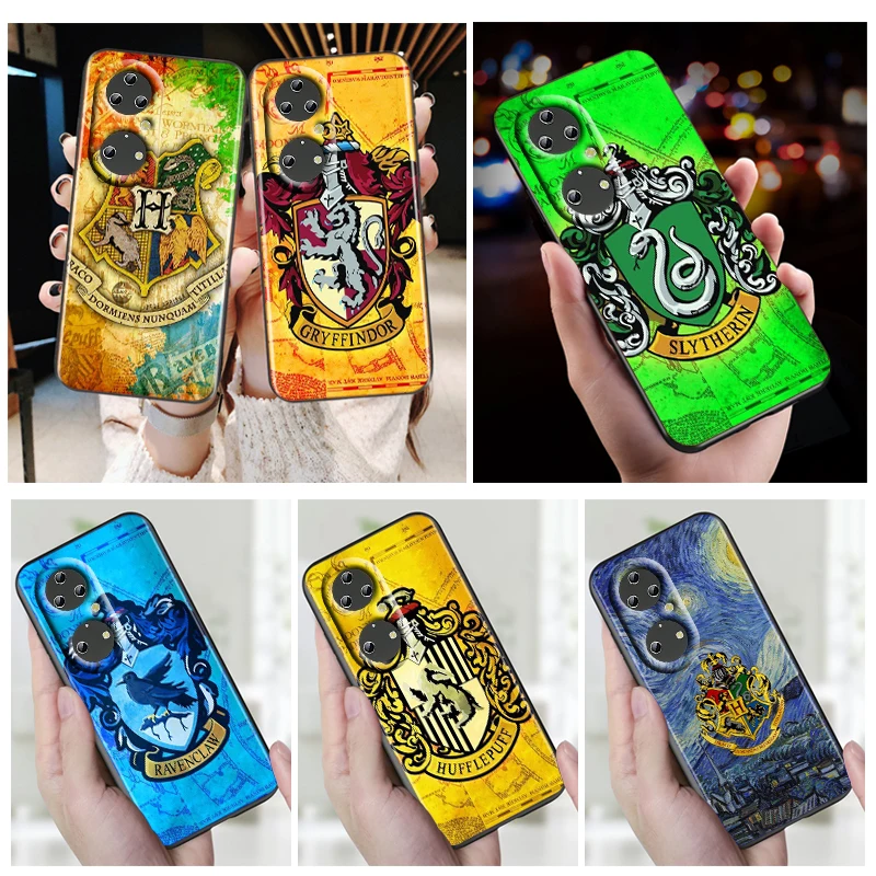 

Art Logo Potters Wand Harries Phone Case For Huawei P50 P40 P30 P20 Lite 5G Nova Y70 Plus 9 SE Pro 5T Y9S Y9 Prime Y6 Black