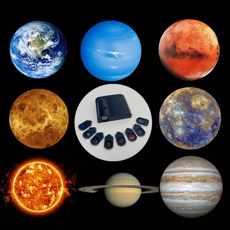 

Projection Lamp with 8pcs Light Sheets Photo Earth Sun Galaxy Light Projector Novelty Atmosphere Light Party Photo Props