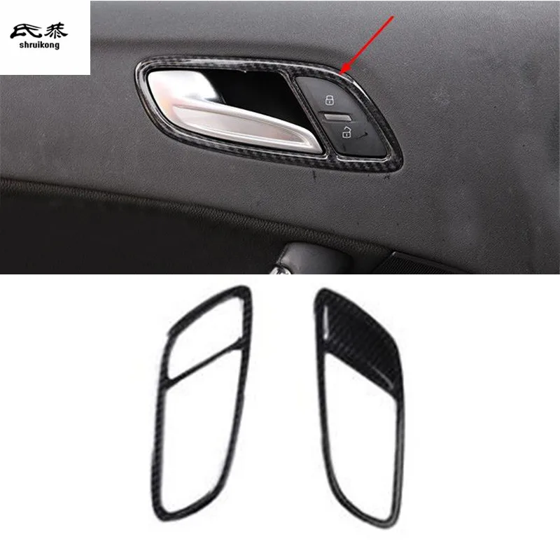 

2pcs/Lot ABS Carbon Fiber Grain Interior Door Shake Handshandle Decoration Cover For 2008-2014 AUDI TT Car Accessories