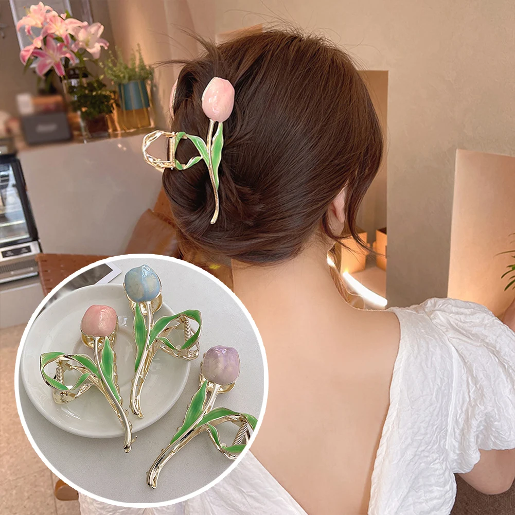 

Модные тюльпаны Цветочные заколки для волос раньше зажим для волос захватывающие заколки для волос женская шпилька для волос аксессуары дл...