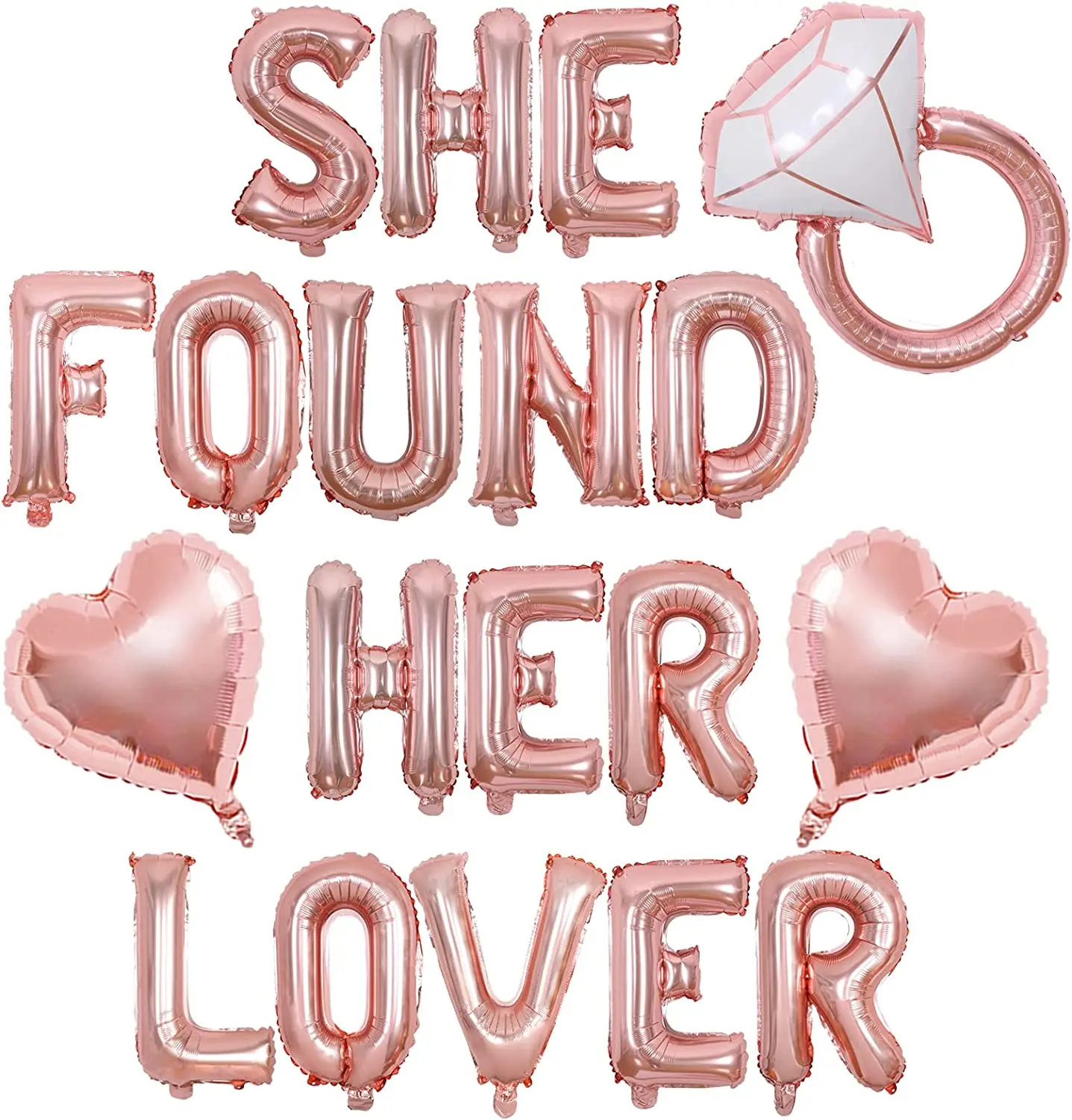 

She Found Her Lover Foil Balloon Banner Bachelorette Decorations Rose Gold Bridal Shower Wedding Engagement Party Supplies Women