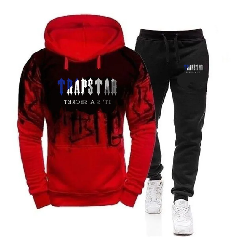 

Men's Trapstar Set Men Tracksuit Sportswear Hoodies+Sweatpant 2 Pieces Autumn Winter Male Warm Clothing Pullover Sweatshirts