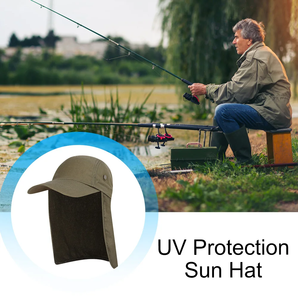 

Unisex Fishing Caps Visor UV Protection Sun Hat with Removable Ear Neck Flap Cover for Outdoor Hiking Hunting Fishing Hats
