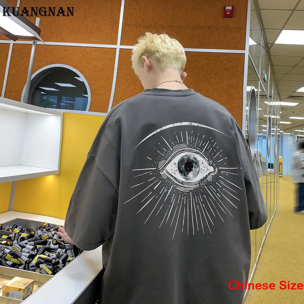 

Мужская винтажная одежда KUANGNAN с рисунком глаз, роскошные топы высокого качества в стиле хип-хоп, уличная одежда, распродажа 2XL