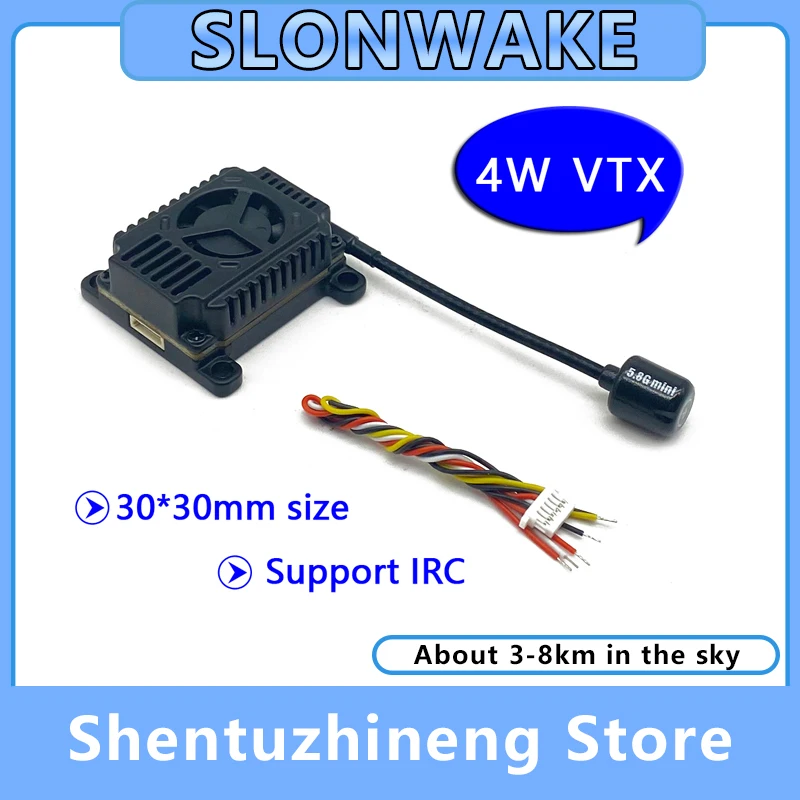SLONWAKE FPV 5 8G 4 Вт VTX-передатчик 25 МВт/400 МВт/1000 МВт/2000 МВт/4000/ МВт Регулируемый
