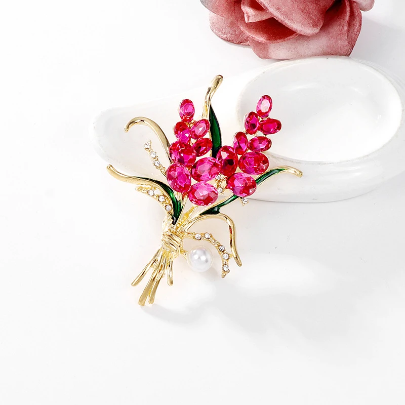 

Fashion Rhinestone wheat ear Brooches for Women Party Garments Jewelry Accessories Gifts