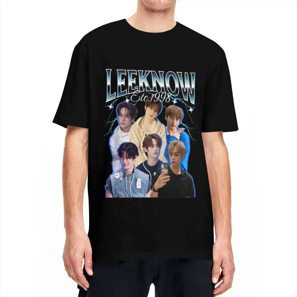 Мужская хлопковая футболка ли в стиле K-POP удобная Пляжная большого размера