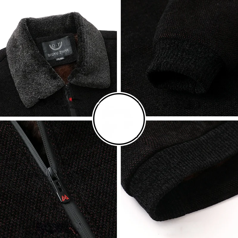 Мужская Утепленная куртка с флисовой подкладкой теплая шерстяная для среднего и