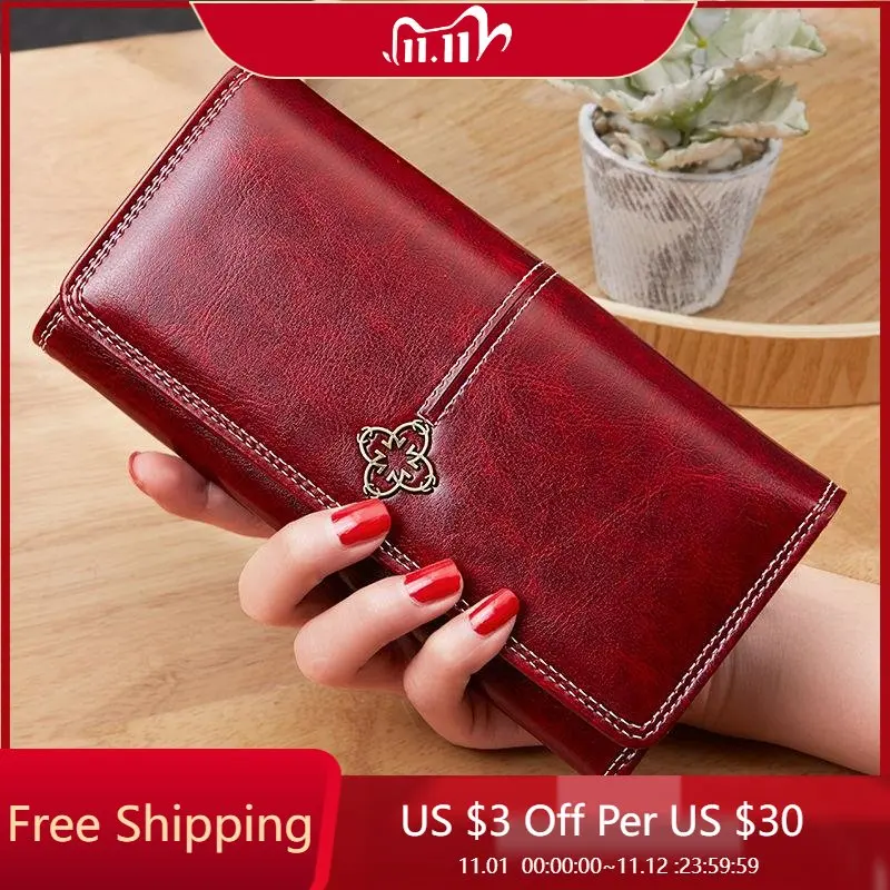 

2022 New Women's Wallet portfel damski Money Bag Lady Long Leather Clutch Bag Wallet Card Holder carteras para mujer