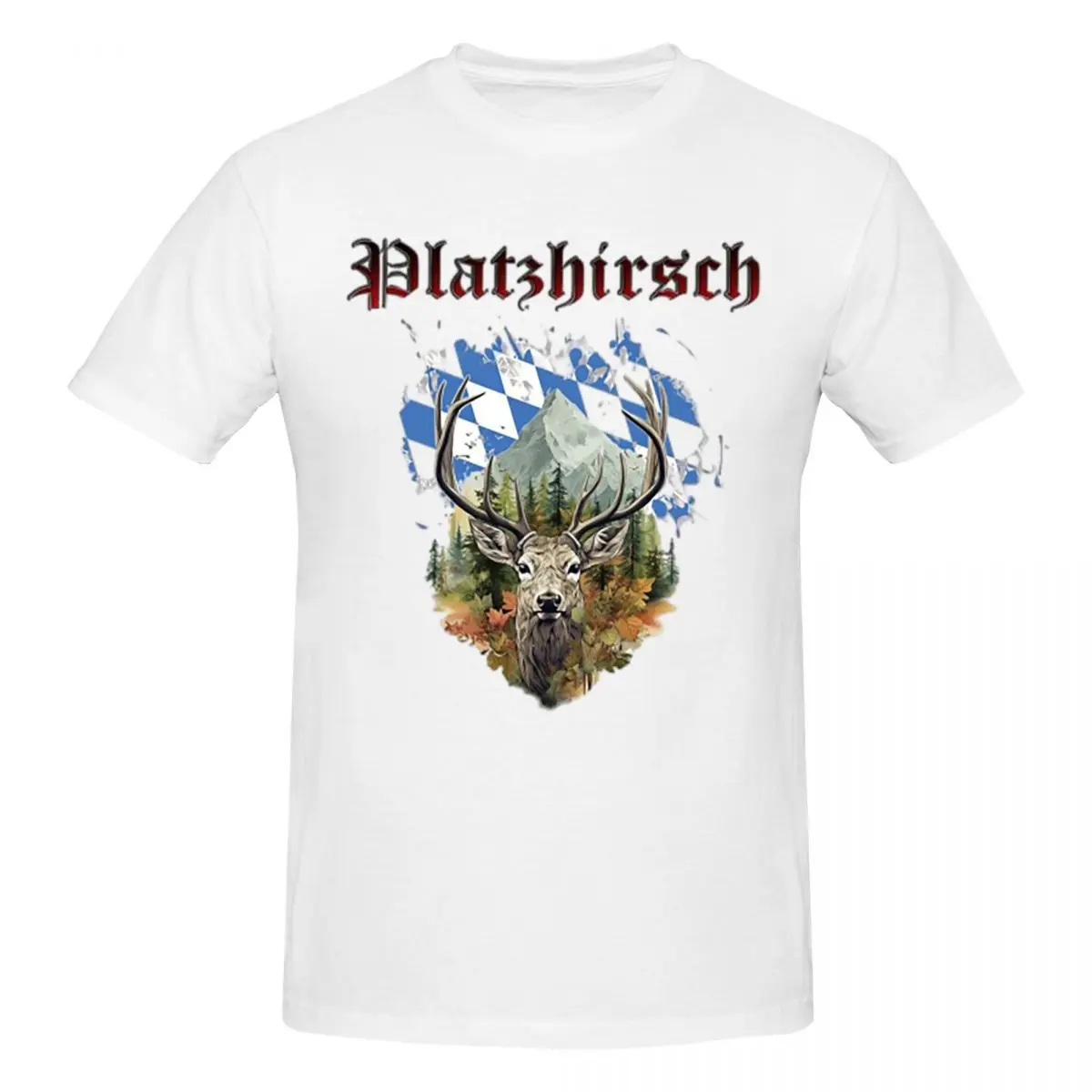 Heimat Platzhirsch Deer Logo For Bavaria Мужская футболка Модные футболки больших размеров Мужские