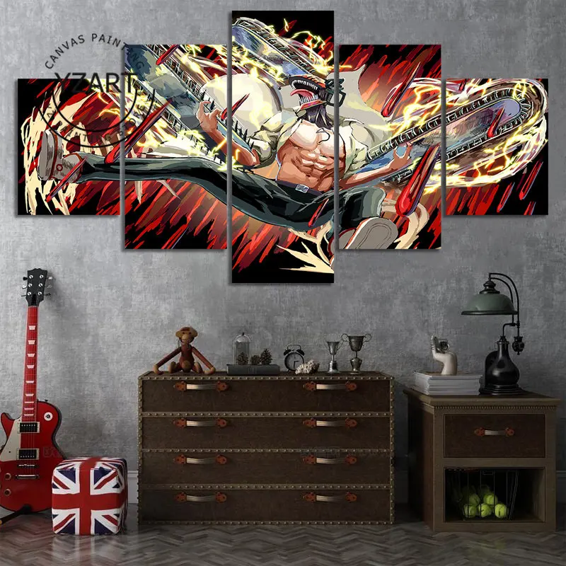 

Chainsaw Man Denji Aki Anime Splicing Poster Chainsaw Man Decor Home Decor Canvas Painting Living Room Wall Art Picture Poster