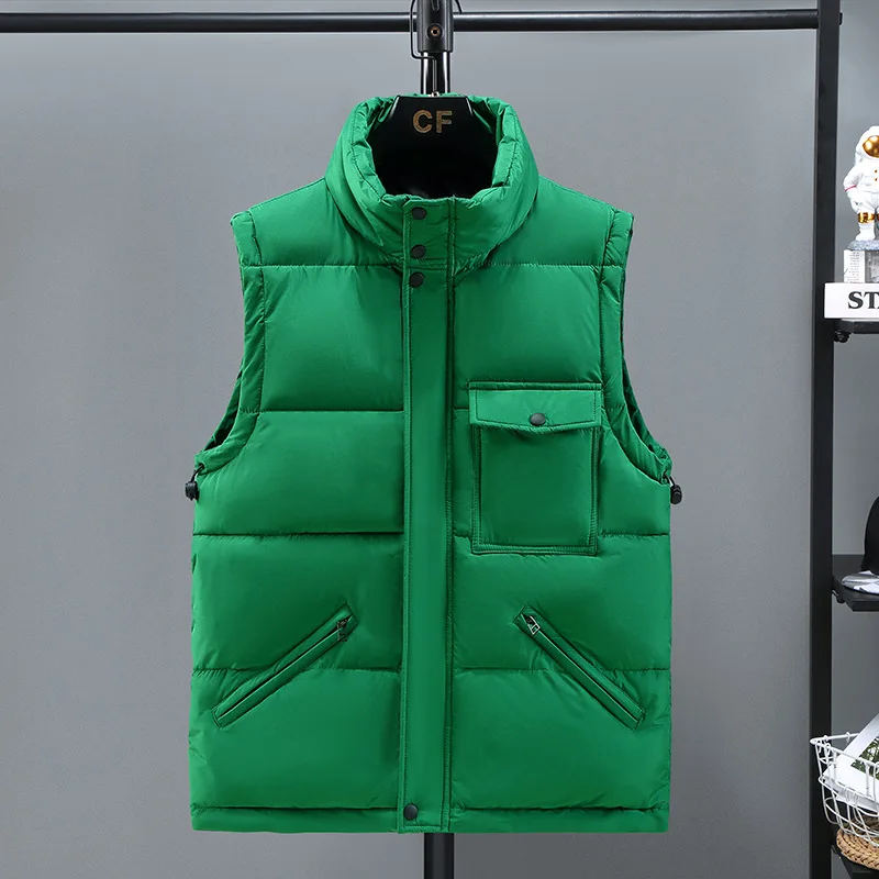 

2023 Autumn and Winter New Men's Loose Stand Collar Warm Vest
