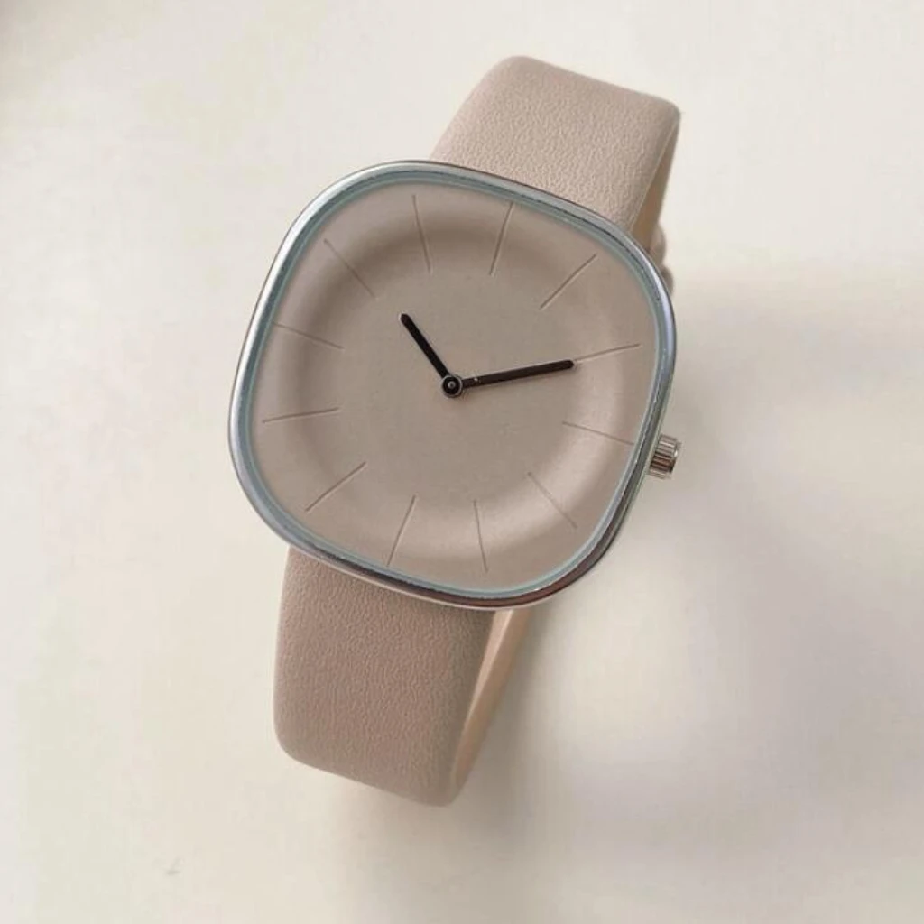 

Часы наручные женские кварцевые с квадратным циферблатом, Модные Элегантные Простые, с кожаным ремешком