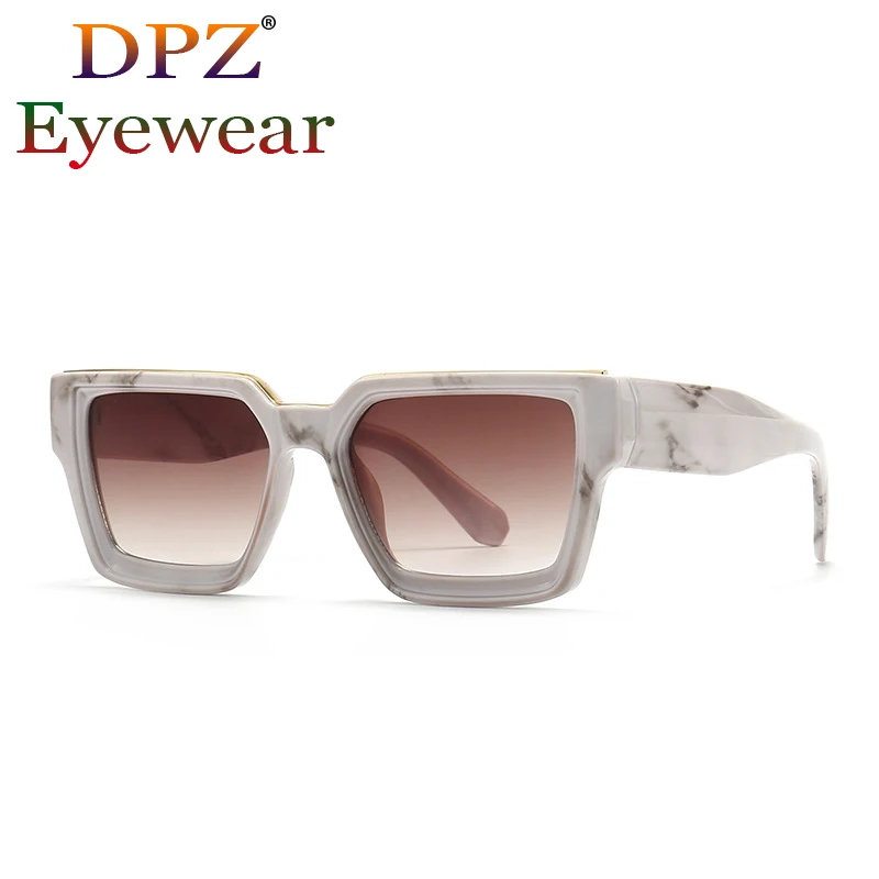 

2022 Модные Современные Квадратные Солнцезащитные очки в стиле миллиардера для мужчин и женщин, роскошные винтажные брендовые дизайнерские ...