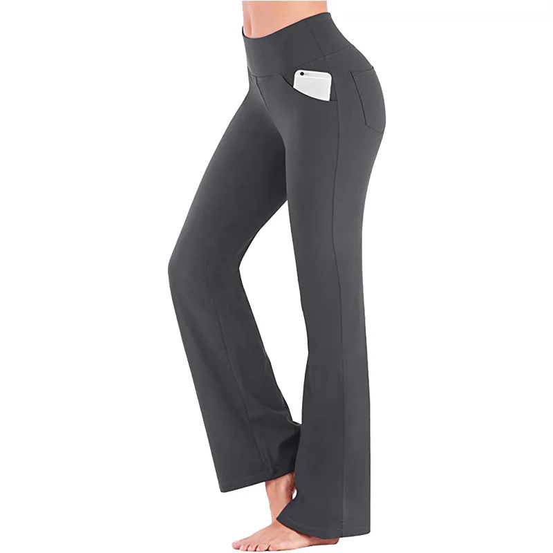 Womens Yoga Pants With Pockets Straight-Leg Loose Comfy Lounge Running Long Active Casual Sweatpants