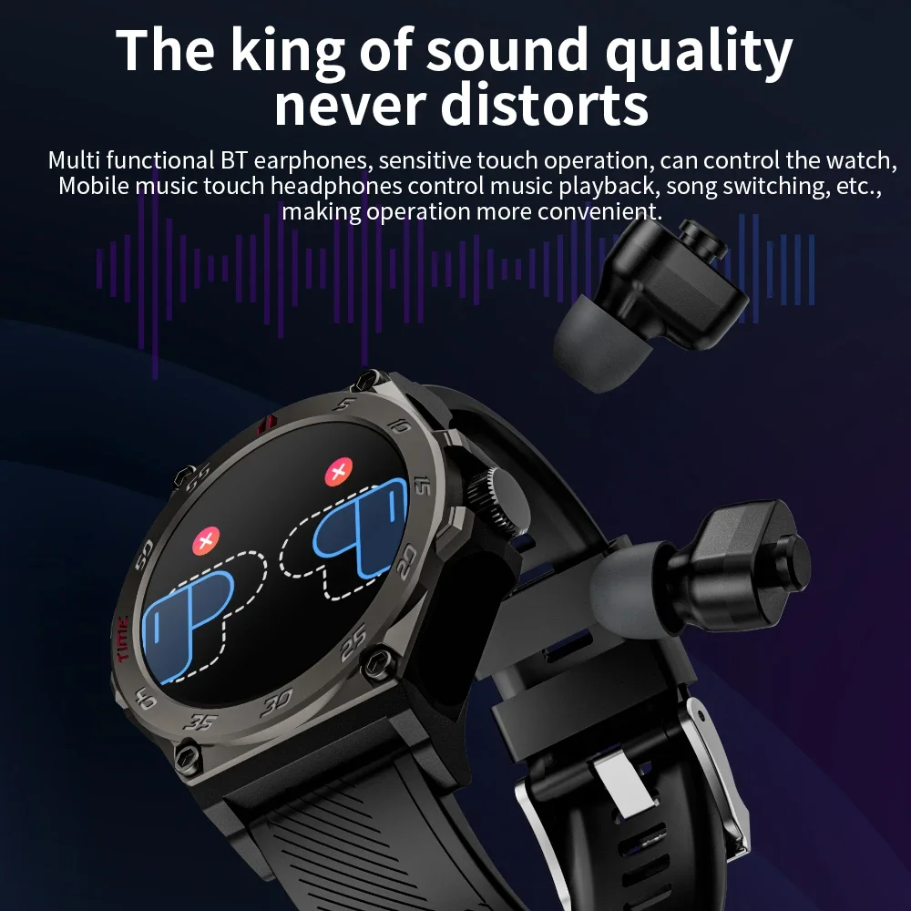 Новые смарт-часы LOKMAT с наушниками-вкладышами TWS 2 в 1 наушники музыкальный браслет