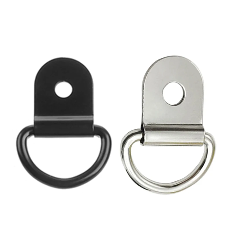 20Pcs Metal D Shape Pull Hook Tie Down Anchors Ring Cargo Lashing Surface Mount D Ring for Car Truck Trailers RV Boats
