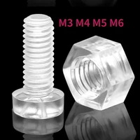 m3 m4 m5 m6 transparent acrylic cross round head nylon screws plastic phillips screw boltnuts