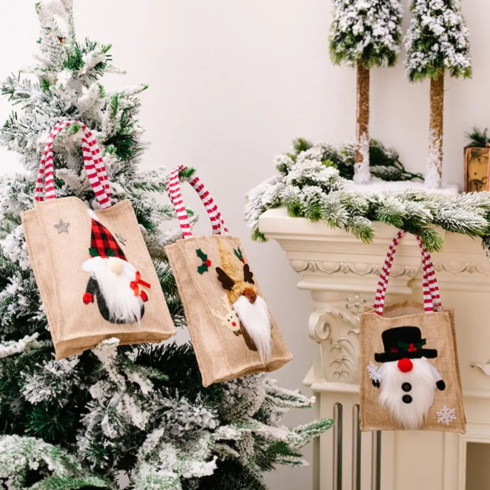 

Шикарная Рождественская Детская сумка, большая емкость, рождественская елка, продолговатая форма, без лица, Рождественская Детская сумка для конфет